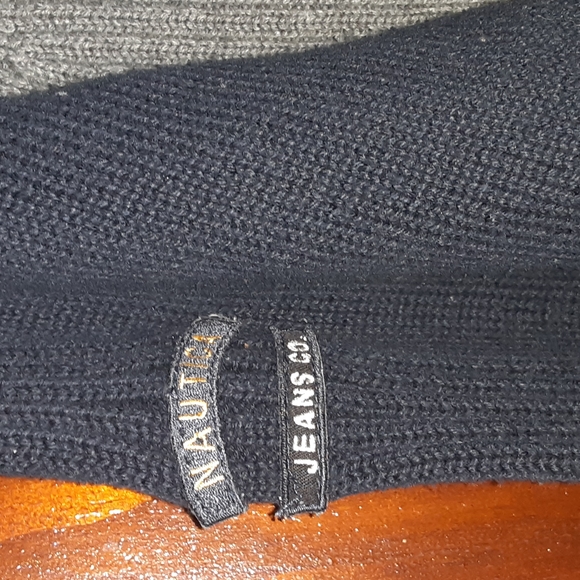 Nautical Jeans Co ribbed sweater sz large men's 1/4 zip - Picture 4 of 6